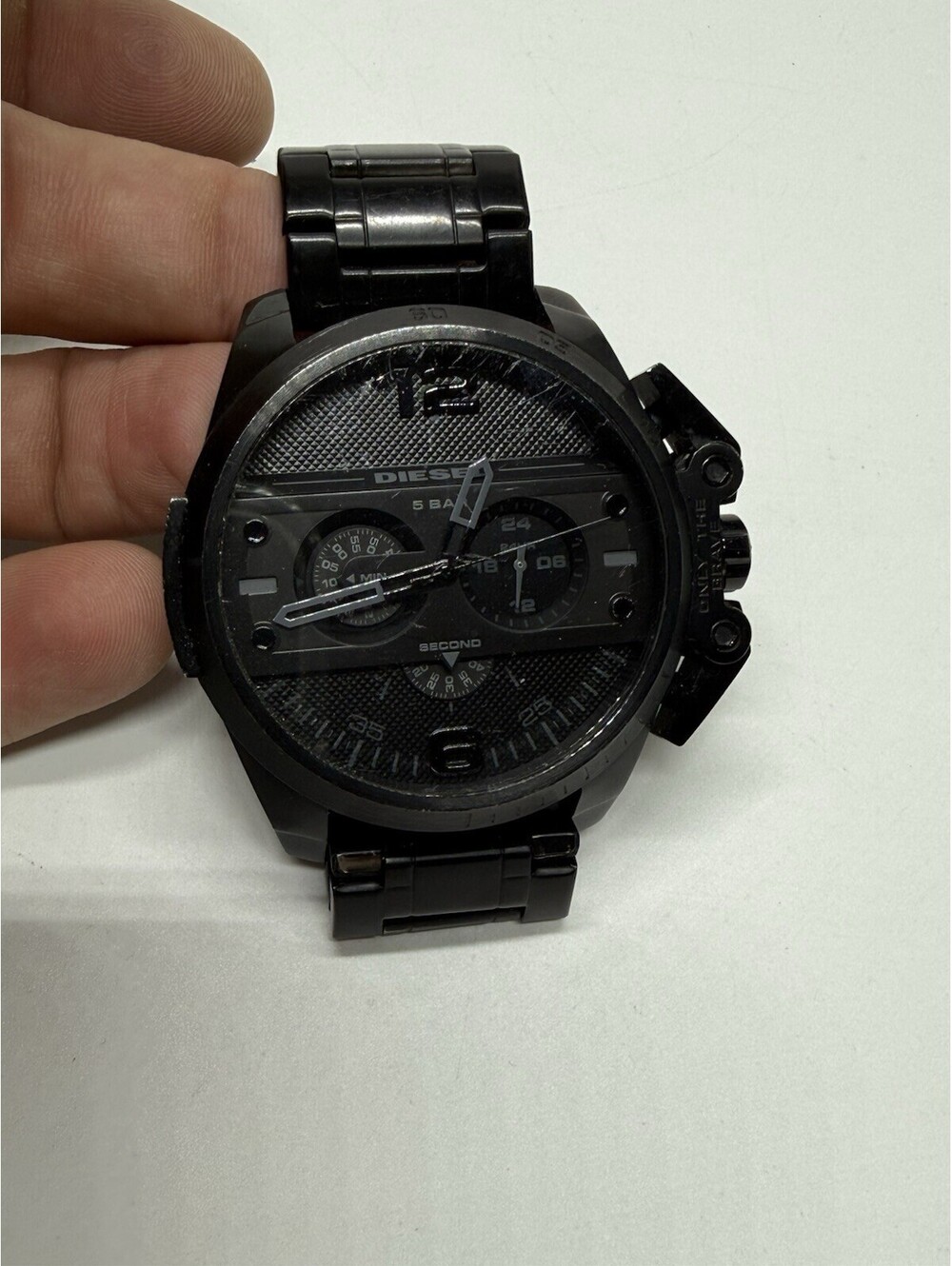 Diesel Mega Chief DZ4362 Men’s Black Chronograph Watch Untested